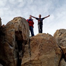 Hermann and Alfred on the rocks of Punta della Zanca